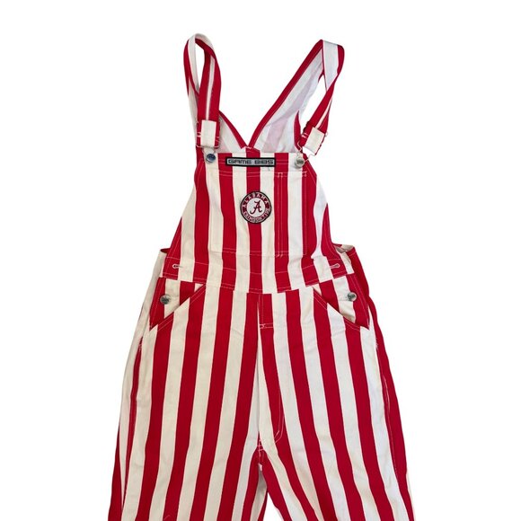 GAME BIBS Women's Alabama Crimson Tide Striped Roll Tide Overalls Size XS - Picture 6 of 13
